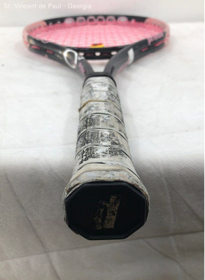 Prince O3 White Mid Plus Pink Accents 100 in2 Tennis Racket 4 5/8