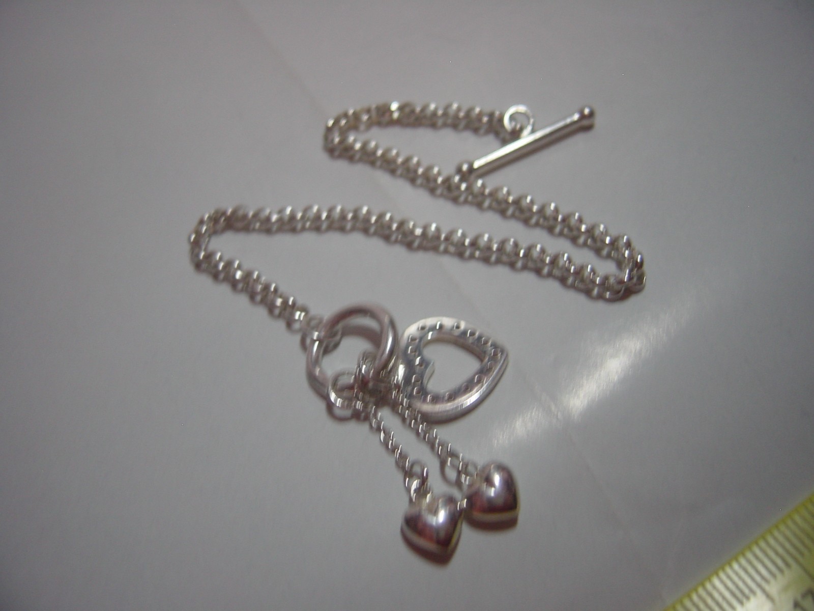 superb Solid sterling silver bracelet-toggle clas… - image 5