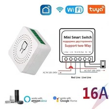 16A MINI Wifi Smart Switch Timer Wireless Switches w/ Tuya Alexa Google Home