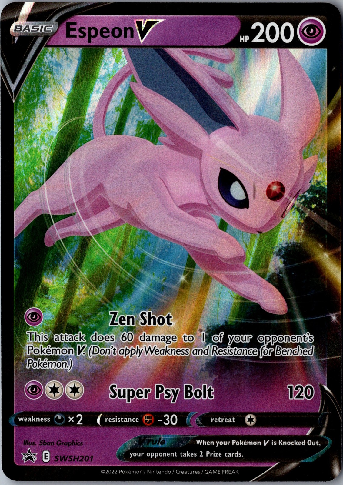 Espeon V SWSH201 Promo Sword and Shield Promo Cards Lightly Played Pokemon Card