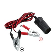 12V/24V Car Battery Clamps Terminal Clip-on To Cigarette Lighter Socket Adapter