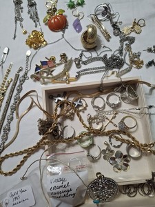 Mixed Jewelry Lot Sterling 925 Monet Vintage Rings Necklaces Bracelets Earrings 