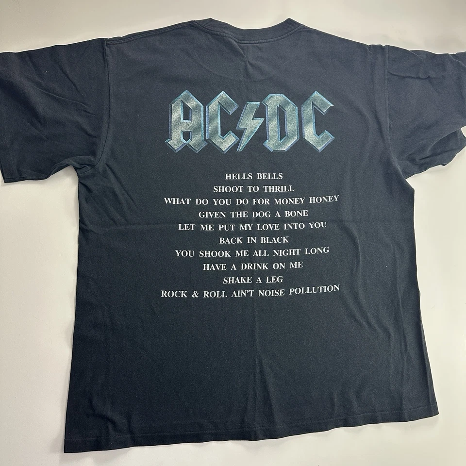 Camiseta AC/DC 1991 Back In Black De Colección Banda de Rock Camiseta EE. UU. Puntada Única XL JSR Merch Foto 2 de 4