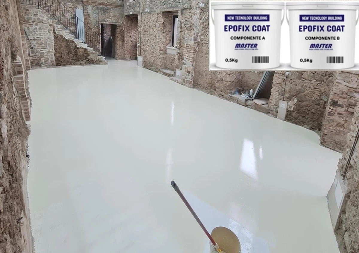 Pintura bicomponente de resina epoxi de color para pisos 6 kg (rendimiento 50 m2)