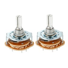 2 Pcs 16Pin 4P3T 4 Pole 3 Position Selector Rotary Switch Single Deck Band