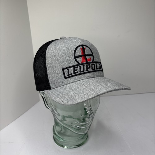 Leupold Black Gray Trucker Hat Adjustable Cap Mesh SnapBack