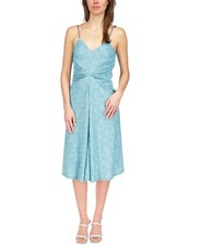 MICHAEL MICHAEL KORS Uroko Twist Chain-Strap Camisole Dress In TURQUOISE L