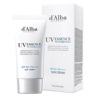 D'ALBA Waterful Essence Sunscreen SPF 50+ PA++++ 50ml Vegan Sun Cream K-Beauty