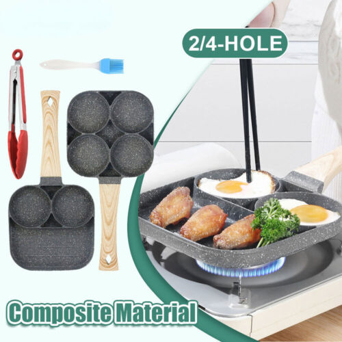 2/4-Hole Frying Pot Pan Thickened Omelet Pan Non-stick Egg Pancake Steak Pan - Picture 1 of 30
