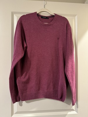 James Pringle Mens Pure New Wool Pink Crewneck Sweater XL