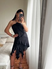Karen Millen 90s Silk Slip Dress with Ruffle Hem, UK 10 — listing 6