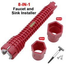 8 in 1 Faucet and Sink Installer Wrench Anti-Slip Handle Double Head Wrench Tool