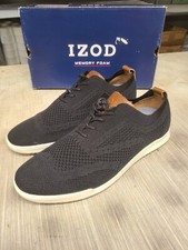 New IZOD Breeze Men's Casual Black Shoes Comfort Memory Foam Lace Up - Pick Size