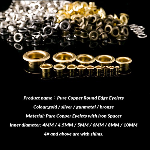 Eyelet with Washer Leather Craft Repair Grommet 4mm 4.5mm 5mm 6mm 8mm 10mm - Picture 2 of 30