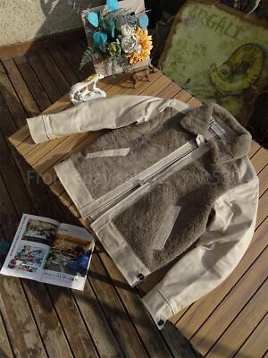 Shearling & Full Grain Oiled Cowhide Leather Men's Retro Genuine Leather Jacket