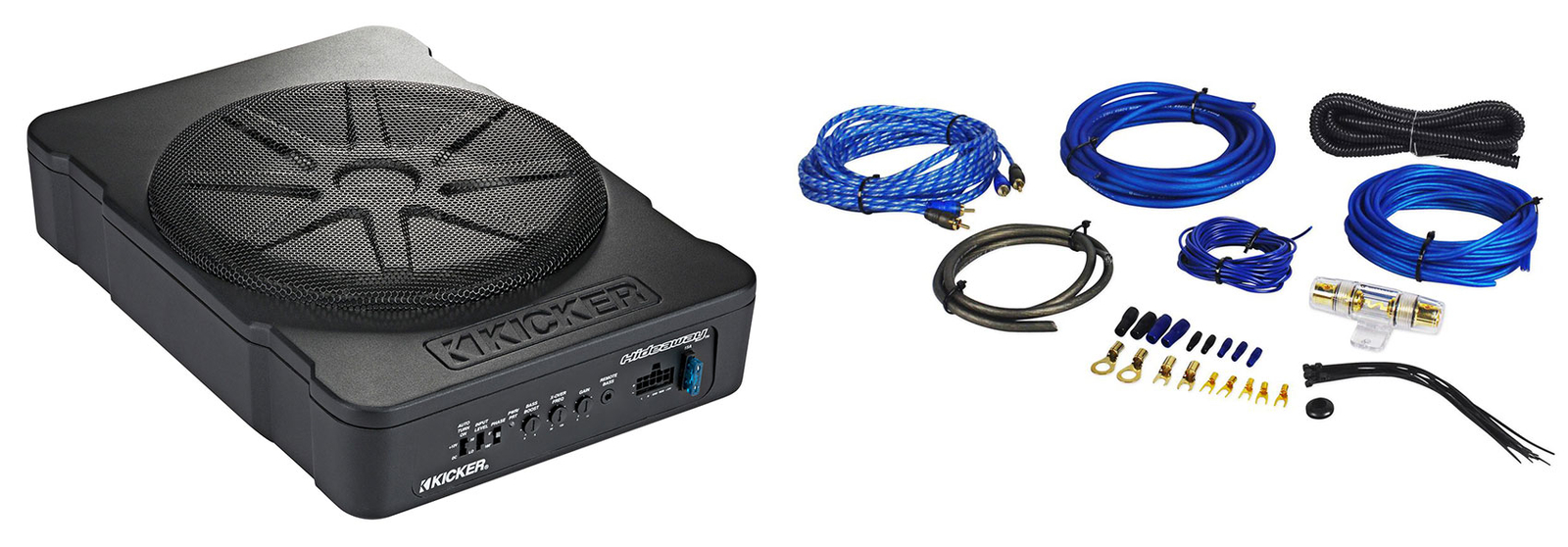 Компактный комплект сабвуфера Kicker 51HS10 10 Hideaway с питанием от аккумулятора под сиденьем усилитель 53890₽