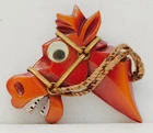 Art Deco Bakelite Horse Head Brooch Antique Equestrian Jewelry Polo Jockey Races