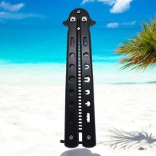 Black Balisong Butterfly Knife Men's Comb + Locking Mechanism
