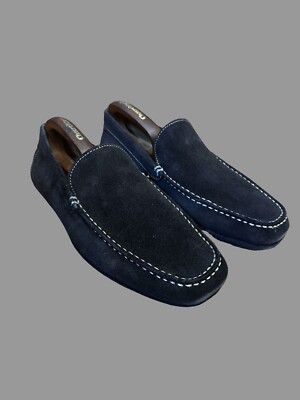 Herren Jones schwarz Wildleder Fahren Slipper Halbschuhe-Größe 7