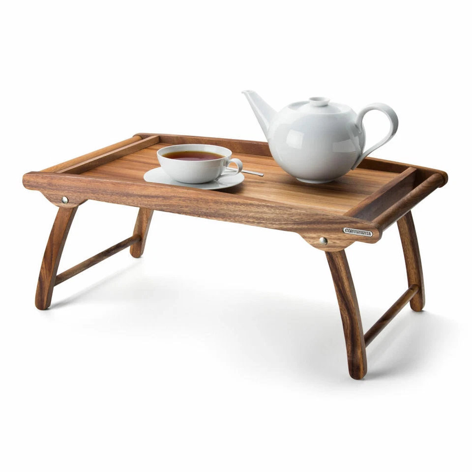 Continenta Bett-Tablett Serviertablett Frühstückstablett Akazienholz 53 x 32 cm - Bild 2 von 3