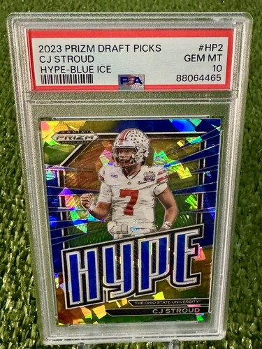 2023 Prizm Draft Picks CJ Stroud Hype Blue Ice /99 #HP2 PSA 10 Gem Mint RC SP