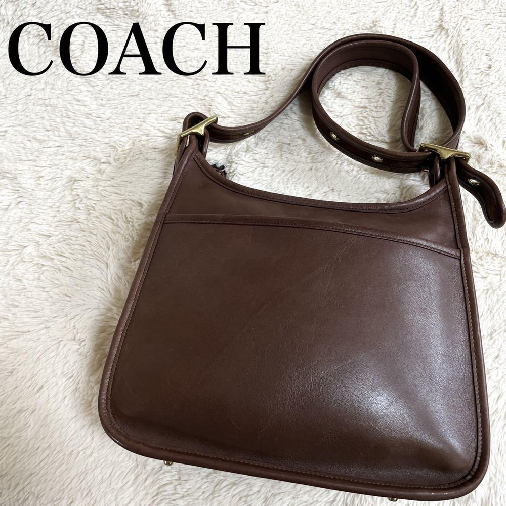 Old Coach   Shoulder Bag Glove Tanned Leather Brown Excellent+ Used