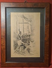 Disegno Antico. Bello e intimo questo disegno dell'800; cm 17x26; cornice 28x37