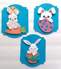 Easter Bunny Egg Chick Dimensional Card front Scrapbook Embellishment c102