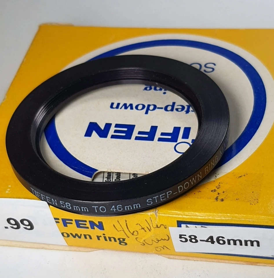 Tiffen 58-46mm Step-Down Lens Filter Converter Adapter Ring 58mm-46mm E58-E46 - Image 3 of 4