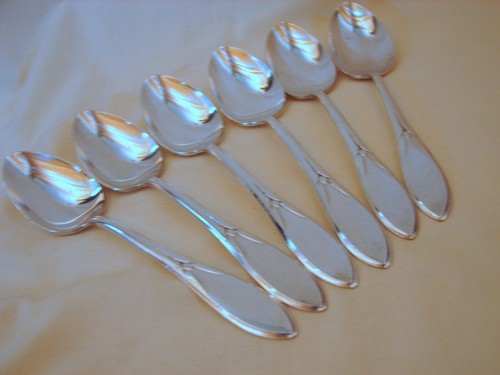 6 Rogers Bros. Silver Pickwick Teaspoons, Excellent Condition, 6inches, ca. 1938 - Picture 3 of 8
