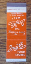 JAY C FOOD STORES MATCHBOOK COVER: SEYMOUR, INDIANA EMPTY 1960s MATCHCOVER -B9