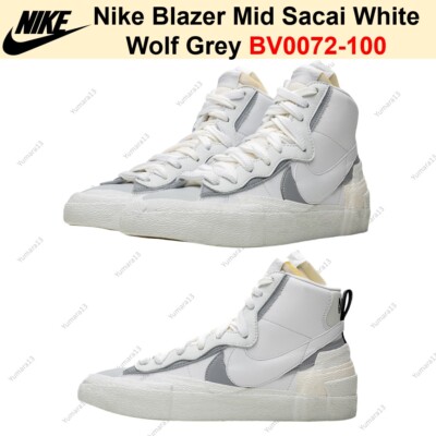 Nike Blazer Mid Sacai White Wolf Grey BV0072-100 Men's Size | eBay