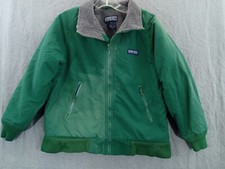Lands End jacket Youth M green Fleece Lined full zip Collar boys