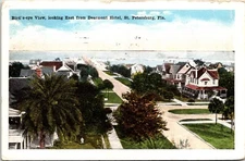 Postcard 1917 Deermont Hotel Birds Eye St Petersburg Florida D65