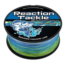 Reaction Tackle Braided Fishing Line Aqua Camo 4 and 8 Strands PE Braid