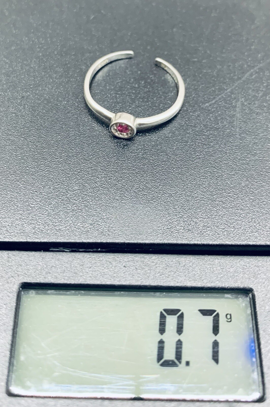 925 Sterling Silver Round Ruby Open Split Engagem… - image 9