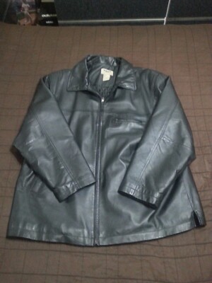 Vintage Leather Jacket Men's XL Biker Motorcycle Black Bomber