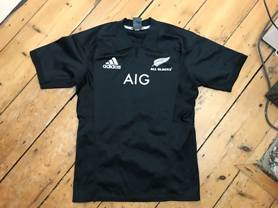 ALL BLACK Rugby Union New Zealand Rugby Jersey Home Shirt AIG