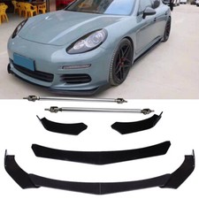 For Porsche Panamera Front Bumper Spoiler Lip Splitterbody Kit Glossy Black