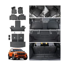 Floor Mats for 2020-2024 2025 Ford Explorer (6-seat), All Weather TPE Floor M...