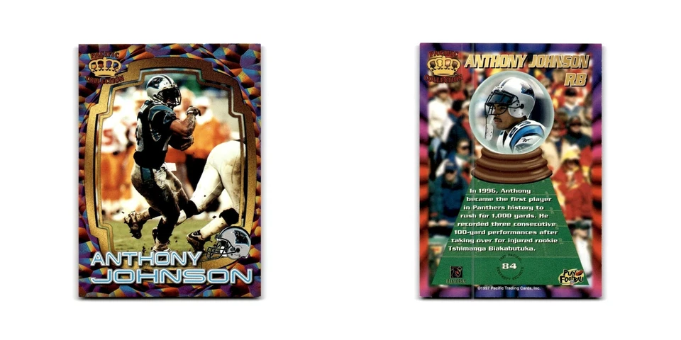 Anthony Johnson 1997 Pacific #63 Carolina Panthers Football Card NM - Image 3 of 3