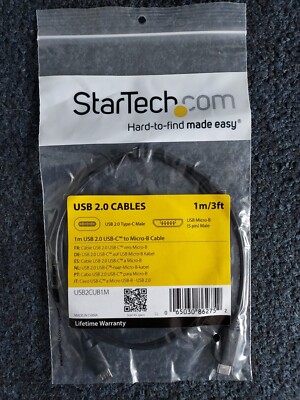 StarTech 1m (3ft) USB-C to Micro-B Cable - M/M - USB 2.0 - lot of 10