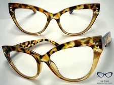 Classic Retro Cat Eye READING EYE GLASSES READERS For Women Leopard Frame 2.00