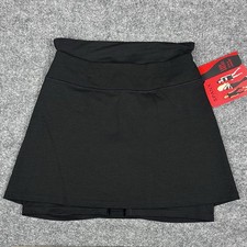 Spanx Power Skort Womens M Black Slim Flirty Stretch Lined Athletic Skirt Shorts