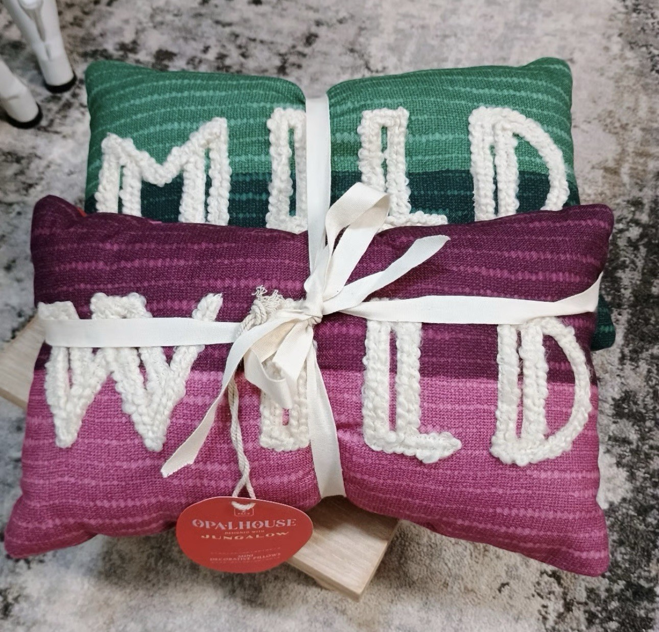 Opalhouse “Wild & Mild” Lumbar Throw Pillow 8”x13” Burgundy & Green NWT
