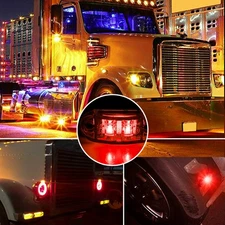 Red 10Pcs Light LED Oval Car Trailer Truck Clearance Side Marker Tail Lamps EPI