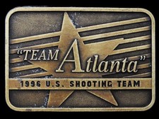 IC29172 GREAT 1996  TEAM ATLANTA US SHOOTING TEAM  BRASSTONE BUCKLE