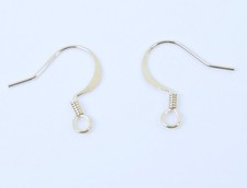 100 SILVER PLATED Stainless Steel FRENCH HOOKS Ear Wires  Flat with Coil 50 prs