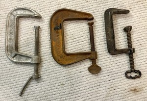 VINTAGE LOT OF THREE 3" C-CLAMPS