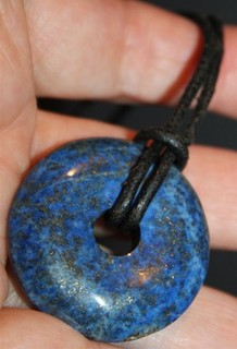 Fantastic well made lapis lazuli semi precious gemstone leather Necklace Lot#217